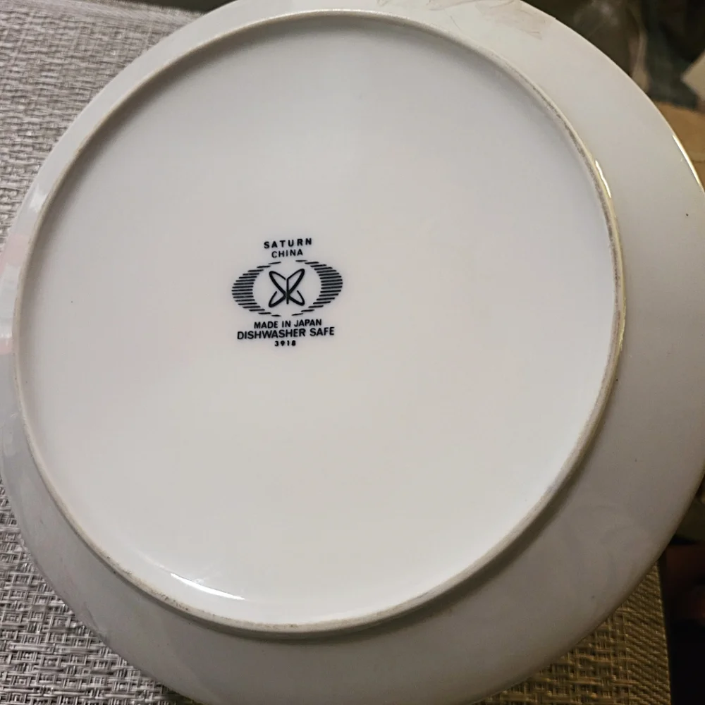 MCM 70s Saturn China Casserole Serving Dish Atomic Blue/Mint Floral Design~Japan - Picture 4 of 5